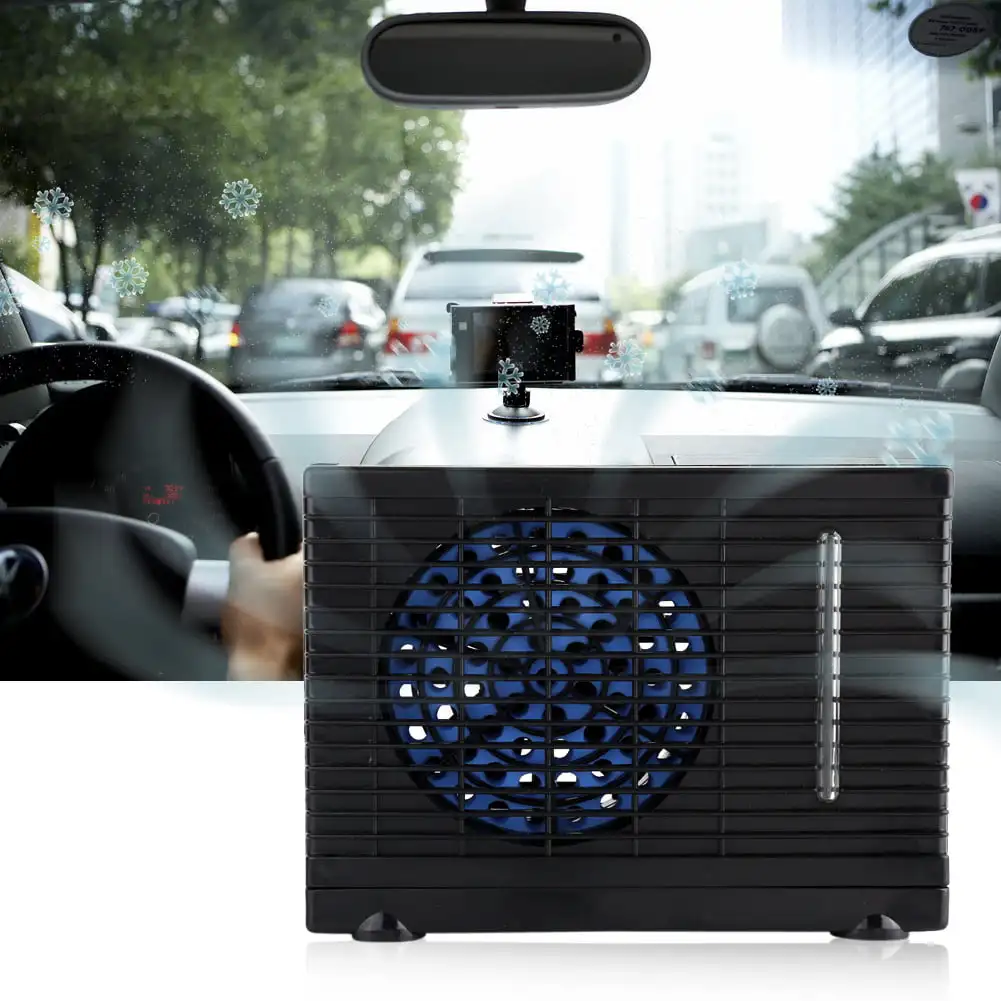 12V Mini Evaporative Air Conditioner Portable Water Cooler Cooling Fan for Home Truck Car Office (Black)
12V Mini Evaporative Air Conditioner Portable Water Cooler Cooling Fan for Home Truck Car Office (Black)
