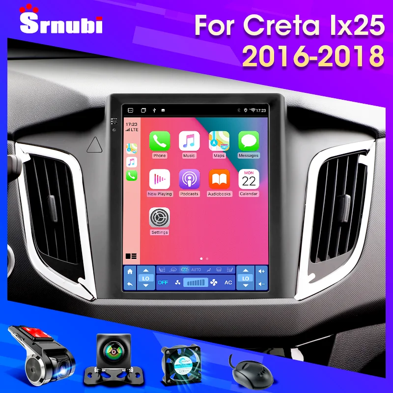 Автомагнитола для Hyundai Creta Ix25 2016-2018 с экраном Tesla Android 2 Din мультимедийный плеер