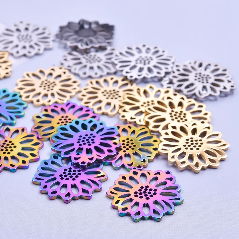 5Pcs/Lot Sunflowers Stainless Steel Charms Pendants Rainbow/Gold Color Handmade For Match Stuff Necklace Making Supplies Bulk
5Pcs/Lot Sunflowers Stainless Steel Charms Pendants Rainbow/Gold Color Handmade For Match Stuff Necklace Making Supplies Bulk