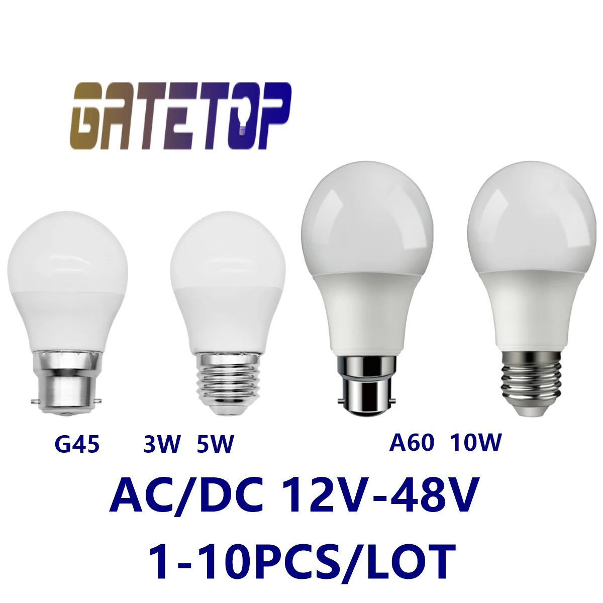 1-10pcs LED Low voltage AC/DC12V 24V 36V 48V bulb 3W 5W 10W super bright without strobe E27 B22 suitable for solar battery bulbs
1-10pcs LED Low voltage AC/DC12V 24V 36V 48V bulb 3W 5W 10W super bright without strobe E27 B22 suitable for solar battery bulbs