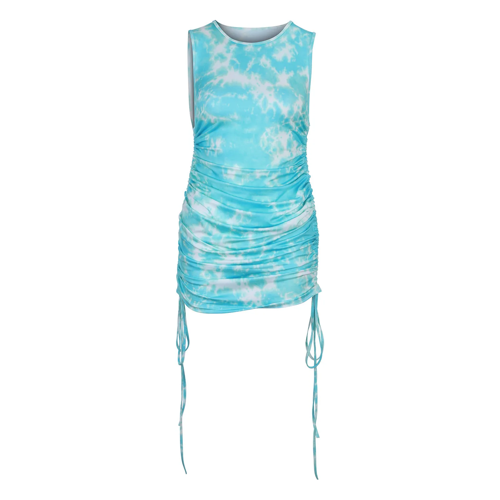 Платье женское из полиэстера, без рукавов, на шнуровке
Платье женское из полиэстера, без рукавов, на шнуровке