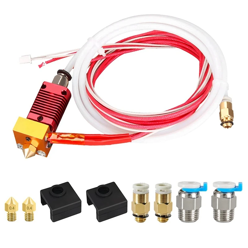 

3D Printer Extruder Hot End 12V40W Extruder Mk8 Hot End Kit 0.4 Mm Nozzle For 1.75 Mm E3D V6 Makerbot 3D Printer