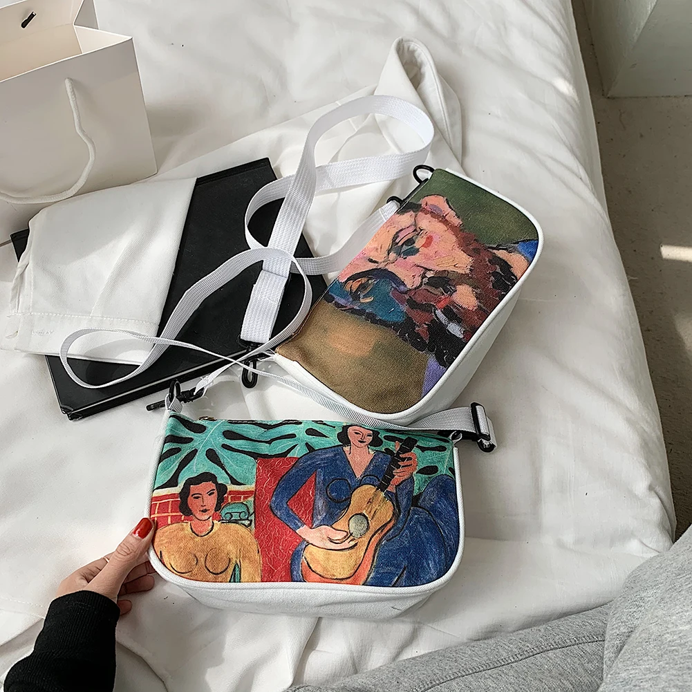 Women Oil Painting Print Shoulder Bag Casual Ladies Canvas Small Crossbody Pouch Leisure Single Shoulder Pouch
Women Oil Painting Print Shoulder Bag Casual Ladies Canvas Small Crossbody Pouch Leisure Single Shoulder Pouch