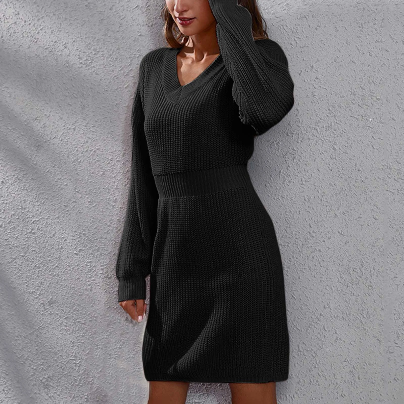 V-Neck Knitted Sweater Dress Women Casual Solid Loose Long Sleeve Pullovers Mini Dresses 2023 Autumn Winter Female Warm Vestidos
V-Neck Knitted Sweater Dress Women Casual Solid Loose Long Sleeve Pullovers Mini Dresses 2023 Autumn Winter Female Warm Vestidos