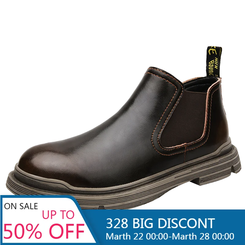 Factory wholesale New Arrival Custom Logo High Quality Genuine Leather Men's Work Boots With Italy Design Ankle Chelsea Boots
Factory wholesale New Arrival Custom Logo High Quality Genuine Leather Men's Work Boots With Italy Design Ankle Chelsea Boots