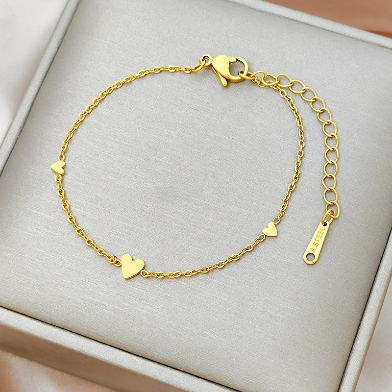2023 New Stainless Steel Gold-Plated Heart Pendant Bracelet For Women Girls Elegant Trendy Jewelry Set Party Gift
2023 New Stainless Steel Gold-Plated Heart Pendant Bracelet For Women Girls Elegant Trendy Jewelry Set Party Gift