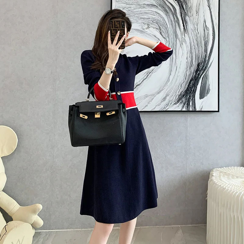 High Quality 2023 Elegant Contrast Color Design Women Dress Female Evening Party Autumn Winter Crop Top Clothes Casual Y2k Robe
High Quality 2023 Elegant Contrast Color Design Women Dress Female Evening Party Autumn Winter Crop Top Clothes Casual Y2k Robe