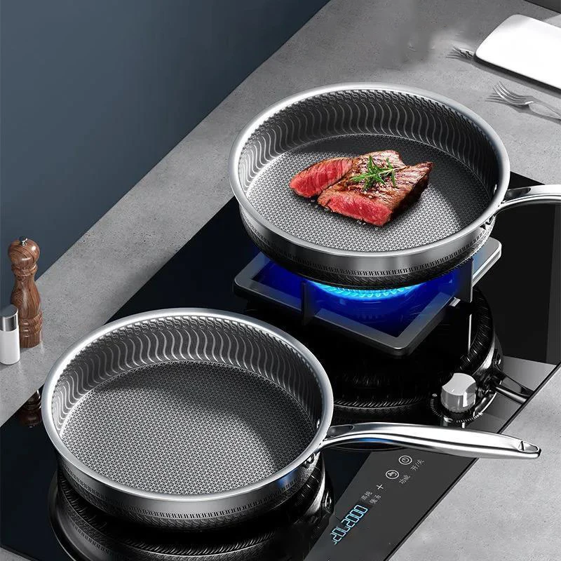 Frying Pan 316 Stainless Steel Nonstick Frying Pan with Lid Steak Wok Fried General Purpose Induction Cooker Honeycomb Wok
Frying Pan 316 Stainless Steel Nonstick Frying Pan with Lid Steak Wok Fried General Purpose Induction Cooker Honeycomb Wok