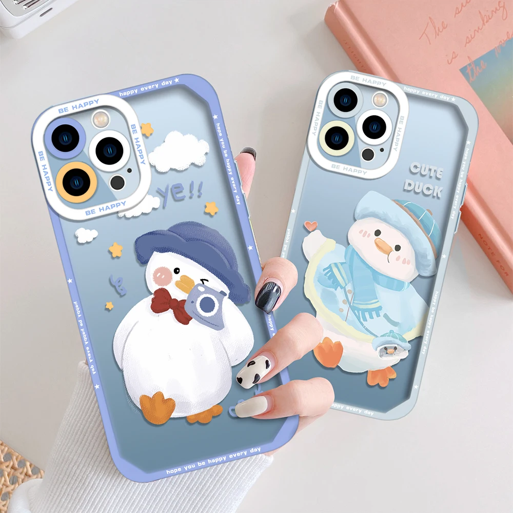 Cute Cartoon Fat Duck Phone Case for iPhone 13 12 Mini 11 Pro Max XS X XR 7 8 Plus SE Transparent Soft Cover Coque for iPhone13
Cute Cartoon Fat Duck Phone Case for iPhone 13 12 Mini 11 Pro Max XS X XR 7 8 Plus SE Transparent Soft Cover Coque for iPhone13