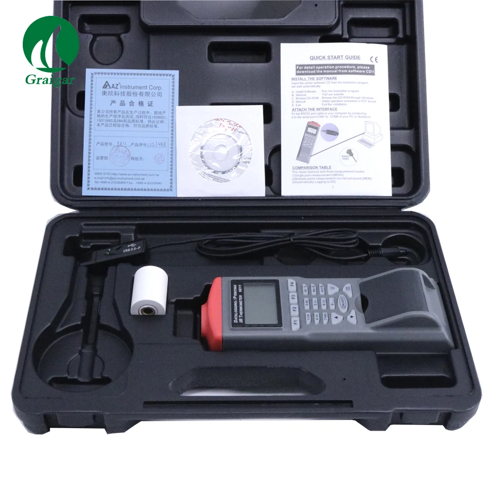 AZ9811 Industrial Digital IR Thermometer Temperature Recorder with 3 Measurement Modes
AZ9811 Industrial Digital IR Thermometer Temperature Recorder with 3 Measurement Modes