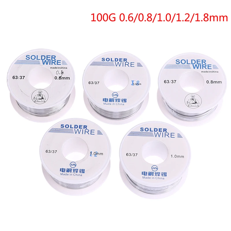100G 0.6/0.8/1.0/1.2/1.8mm Solder Wire Tin Roll Clean Rosin Welding Core Soldering Wire Flux Reel Tube
100G 0.6/0.8/1.0/1.2/1.8mm Solder Wire Tin Roll Clean Rosin Welding Core Soldering Wire Flux Reel Tube
