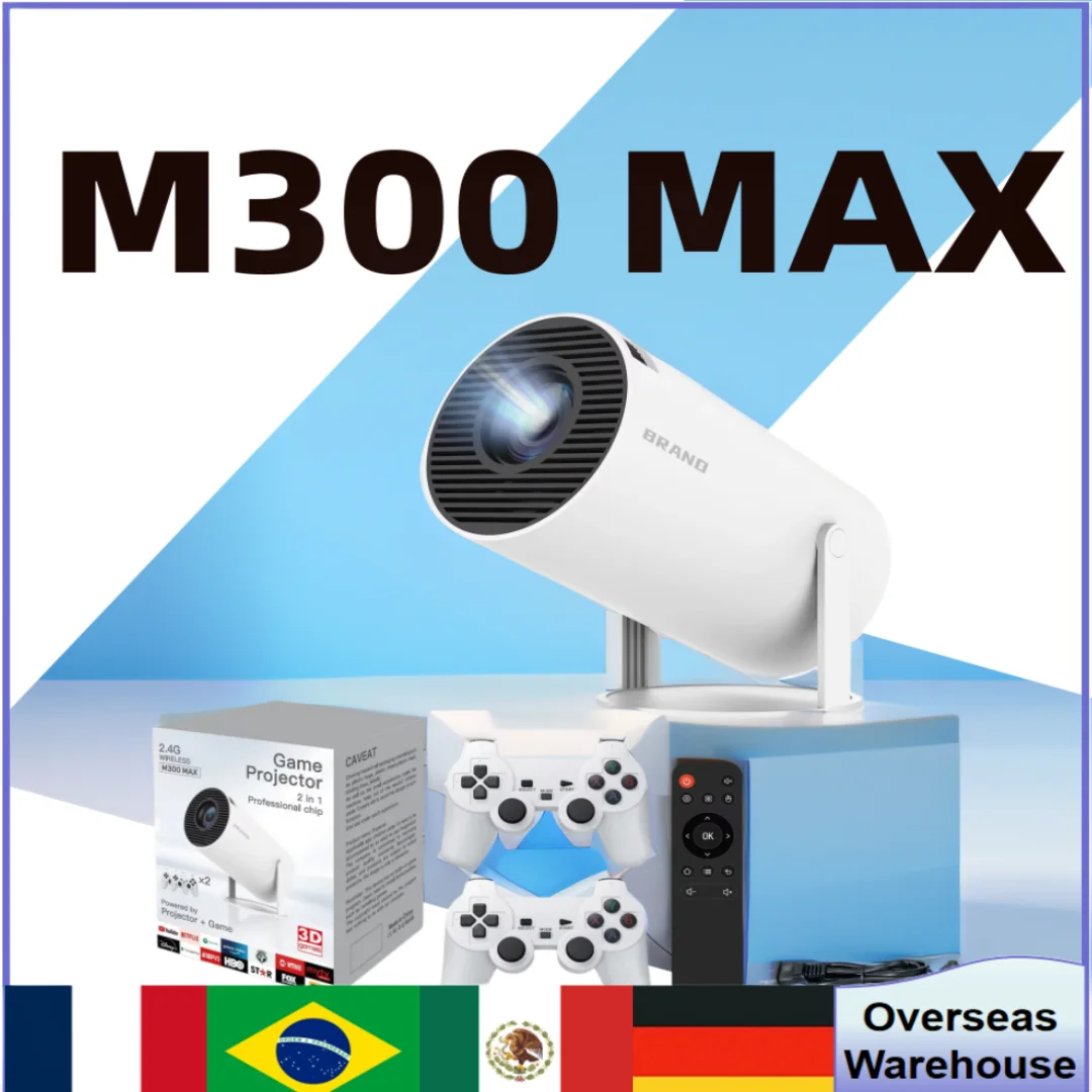 M300 Max Ретро игровая консоль Домашний проектор 64 ГБ 46000+ игр Android11 Система Мини