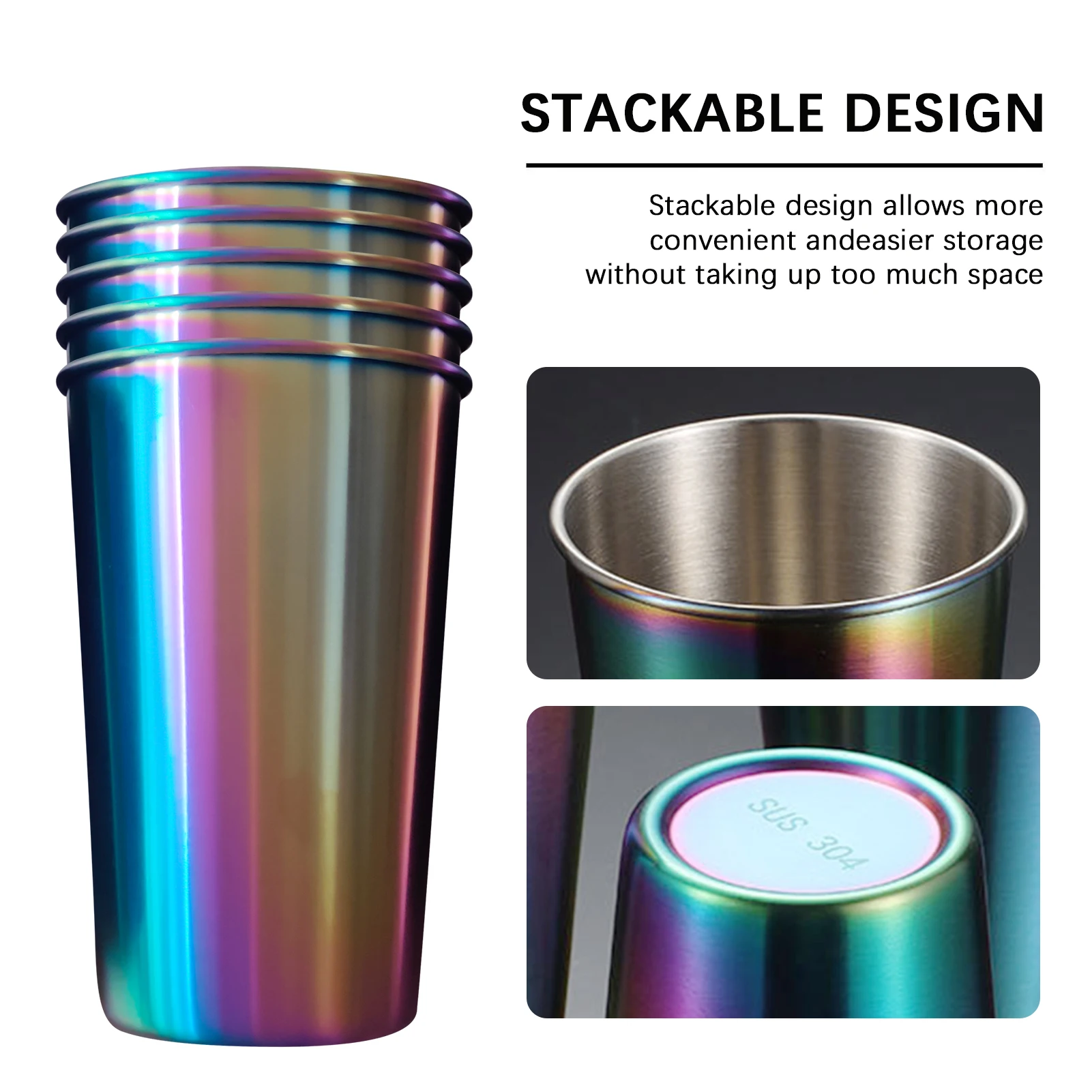 5pcs Stainless Steel Cups 500ml Capacity Shatterproof Metal Cups for Travel Outdoor Camping Party Family Gathering
5pcs Stainless Steel Cups 500ml Capacity Shatterproof Metal Cups for Travel Outdoor Camping Party Family Gathering