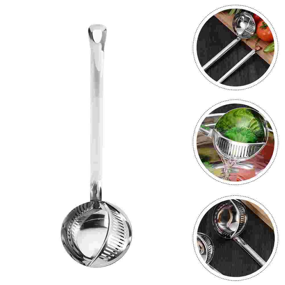 

Spoon Stainless Soup Steel Oil Ladle Strainer Serving Skimmer Spoons Slotted Separator Hot Scoop Pot Spidercookware Colander