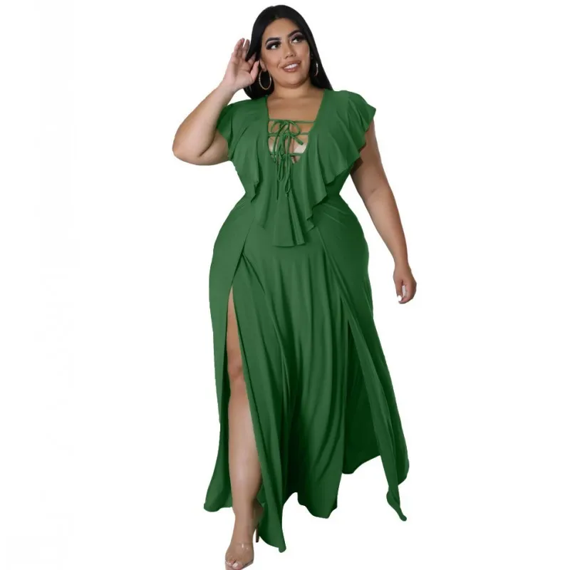XL 5XL Ruffled African Dresses For Women Solid Fashion Loose Sleeveless Elegant Party Long Maxi Dress Robe Boubou Africa Femme
XL 5XL Ruffled African Dresses For Women Solid Fashion Loose Sleeveless Elegant Party Long Maxi Dress Robe Boubou Africa Femme