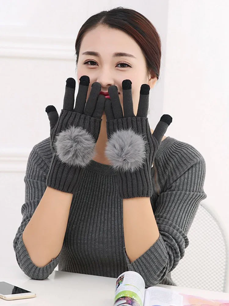 NDUCJSI Fashion Women's Winter Rabbit Hair Ball Warm Knitted Cold Proof Multi Color Jacquard Touchable Screen Accessories Gloves
NDUCJSI Fashion Women's Winter Rabbit Hair Ball Warm Knitted Cold Proof Multi Color Jacquard Touchable Screen Accessories Gloves