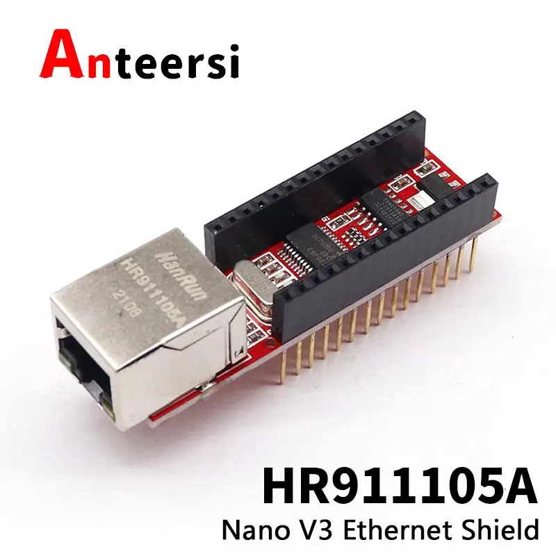 

Щит Ethernet Nano V3 ENC28J60 микрочип HR911105A Модуль платы Ethernet веб-сервера для Arduino Nano 3,0