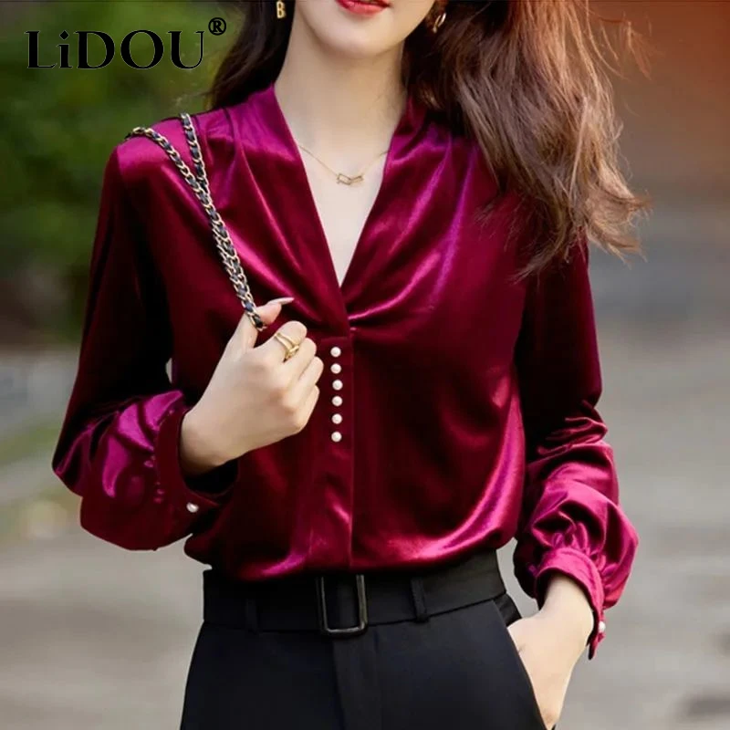 Velutum Long Sleeve Blouse 2023 Spring Autumn New V-neck Fashion Lantern Sleeve Tops Women Vintage Button All-match Shirt
Velutum Long Sleeve Blouse 2023 Spring Autumn New V-neck Fashion Lantern Sleeve Tops Women Vintage Button All-match Shirt