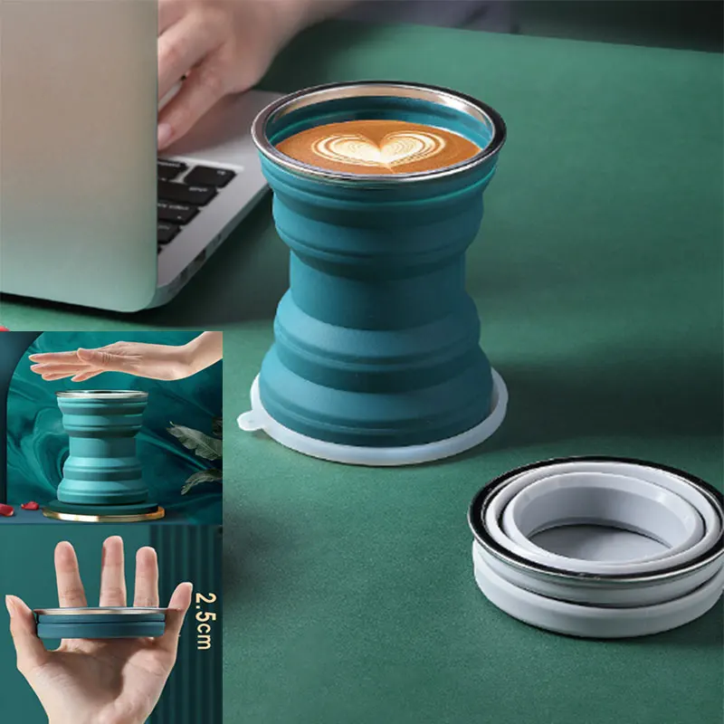 320ml Portable Silicone Folding Water Cup Outdoor Heat Resistant Telescopic Collapsible Foldable Mug With Lid For Travel Camping
320ml Portable Silicone Folding Water Cup Outdoor Heat Resistant Telescopic Collapsible Foldable Mug With Lid For Travel Camping