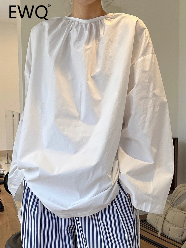 EWQ Fashion Drawstring Loose Pullover Shirt For Women Round Neck Long Sleeve Female Blouses 2023 Autumn New Clothing 26D1027
EWQ Fashion Drawstring Loose Pullover Shirt For Women Round Neck Long Sleeve Female Blouses 2023 Autumn New Clothing 26D1027