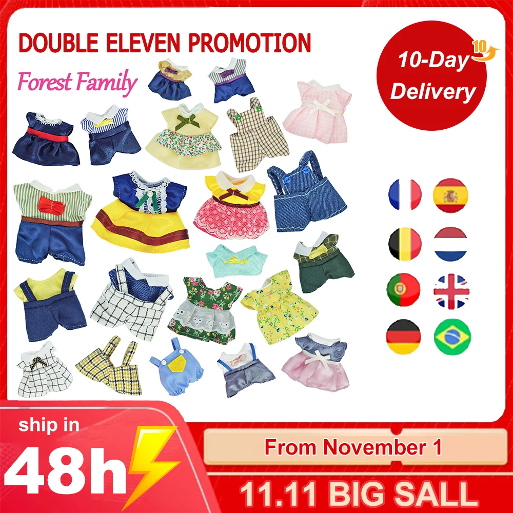 New Dollhouse Dolls Clothes 12 Styles Dress Skirt Forest Family Girls Pretend Play Toys Compatible 1:12 Dollhouse Accessories
New Dollhouse Dolls Clothes 12 Styles Dress Skirt Forest Family Girls Pretend Play Toys Compatible 1:12 Dollhouse Accessories