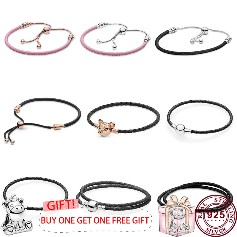 Top Sale 925 Sterling Silver Sliding Leather Woven Lion Pan Bracelet For Women Fit Original Pandora Charm Beads Diy Jewelry Gift
Top Sale 925 Sterling Silver Sliding Leather Woven Lion Pan Bracelet For Women Fit Original Pandora Charm Beads Diy Jewelry Gift