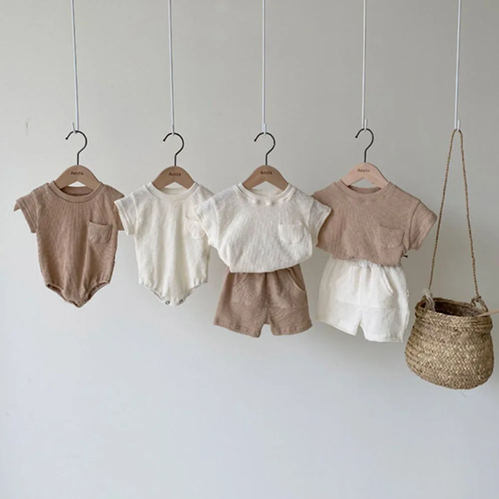 Summer Baby Boy Girl Casual Short Sleeve Rompers Loose Shorts Korean Infant Rompers Children T-shirt Kids Baby Boy Girl Clothes
Summer Baby Boy Girl Casual Short Sleeve Rompers Loose Shorts Korean Infant Rompers Children T-shirt Kids Baby Boy Girl Clothes