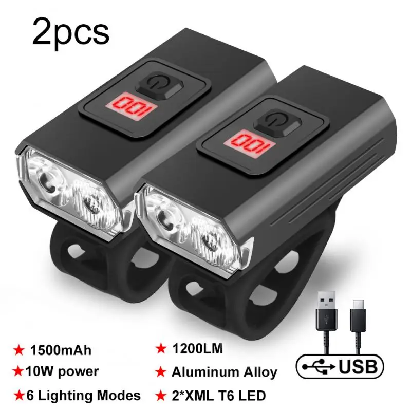 2 PCS T6 LED Bicycle Lights 1200LM Bike Light USB Rechargeable Bicycle Lantern Outdoor Bike Flashlight Headlight MTB Accessories
2 PCS T6 LED Bicycle Lights 1200LM Bike Light USB Rechargeable Bicycle Lantern Outdoor Bike Flashlight Headlight MTB Accessories