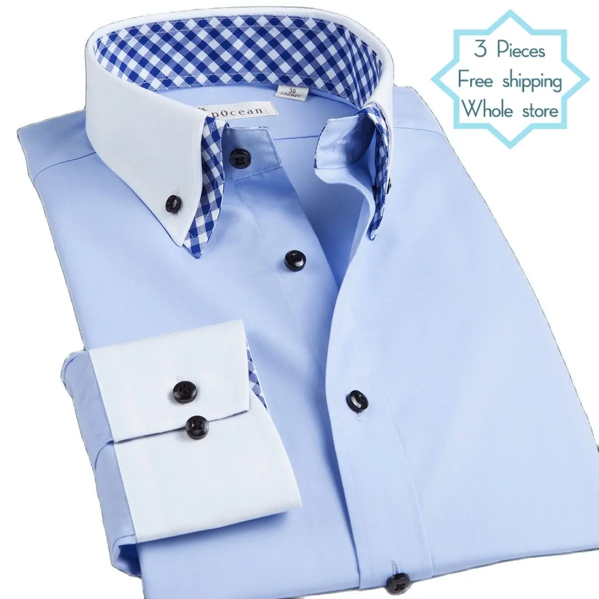 DEEPOCEAN White Work Shirt Men's Long Sleeve Imitation Double Collar Youth Slim 100% Cotton Business Plus Size Blue Pink
DEEPOCEAN White Work Shirt Men's Long Sleeve Imitation Double Collar Youth Slim 100% Cotton Business Plus Size Blue Pink