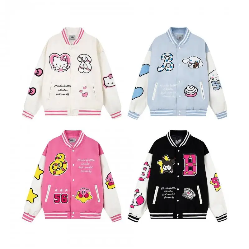 Новая куртка Cinnamoroll Kawaii Sanrio HelloKitty Kuromi Корейский детский мультяшный Повседневный свитер пальто милая бейсбольная Джерси для девочек
Новая куртка Cinnamoroll Kawaii Sanrio HelloKitty Kuromi Корейский детский мультяшный Повседневный свитер пальто милая бейсбольная Джерси для девочек
