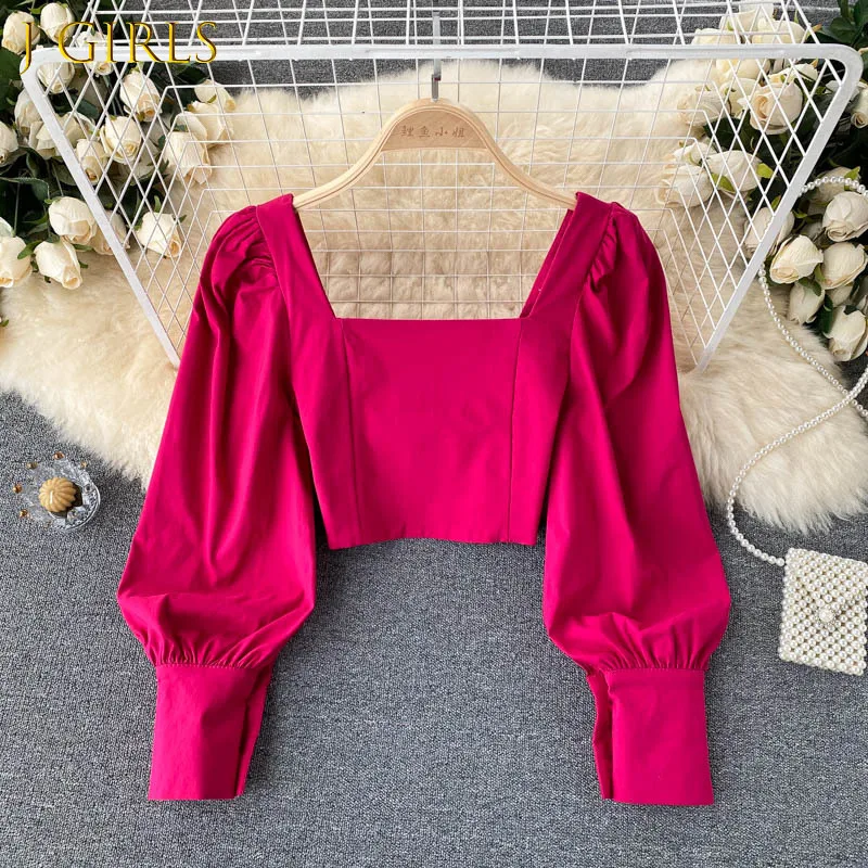 J GIRLS Ins Short Tops Women Spring Autumn New Fashion Party Square Collar Slim Long Sleeve Shirt Solid Color Blouse
J GIRLS Ins Short Tops Women Spring Autumn New Fashion Party Square Collar Slim Long Sleeve Shirt Solid Color Blouse