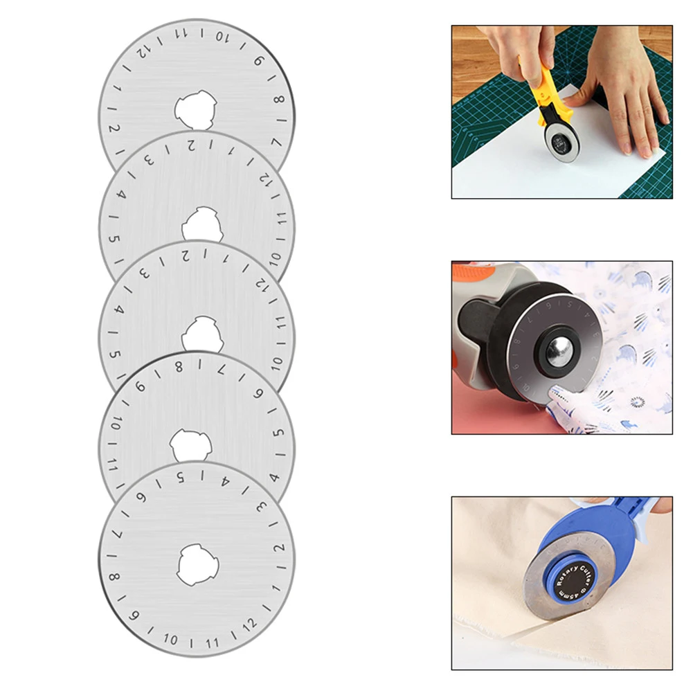 45mm Rotary Cutter Leather Cutting Tool Fabric Cutter Circular Blade DIY Crafts Replacement Blades 10pcs
45mm Rotary Cutter Leather Cutting Tool Fabric Cutter Circular Blade DIY Crafts Replacement Blades 10pcs