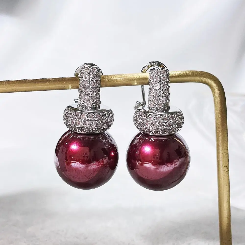 SENYU Fashion Ball Pearl Earring for Banquet Luxury Cubic Zirconia Earrings Wedding Jewelry Anniversary Cute Drop Earring
SENYU Fashion Ball Pearl Earring for Banquet Luxury Cubic Zirconia Earrings Wedding Jewelry Anniversary Cute Drop Earring