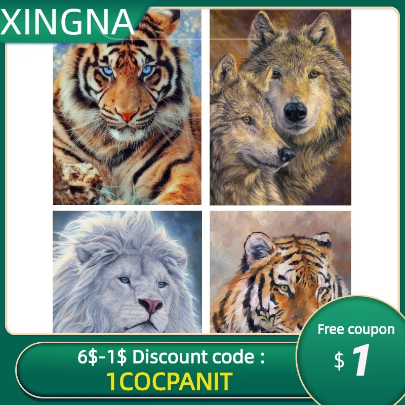 5D DIY Full Diamond Embroidery "Tiger wolf lion animal " Diamond Painting Cross Stitch Rhinestone Home Decoration
5D DIY Full Diamond Embroidery "Tiger wolf lion animal " Diamond Painting Cross Stitch Rhinestone Home Decoration