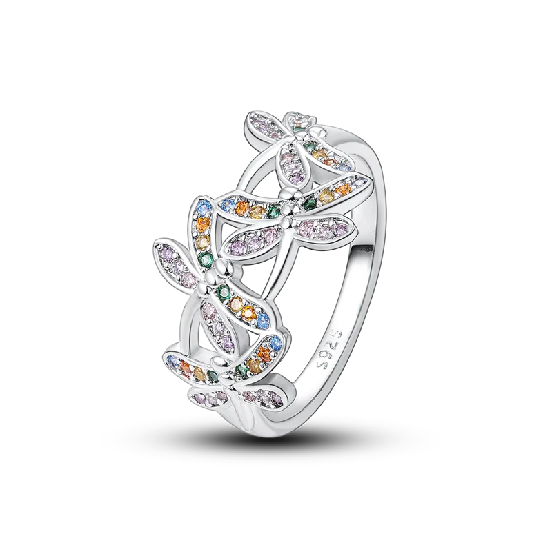 925 Sterling Silver Colorful Dragonfly Gorgeous Men And Women's Universal Love Ring Holiday Gift KTR022
925 Sterling Silver Colorful Dragonfly Gorgeous Men And Women's Universal Love Ring Holiday Gift KTR022