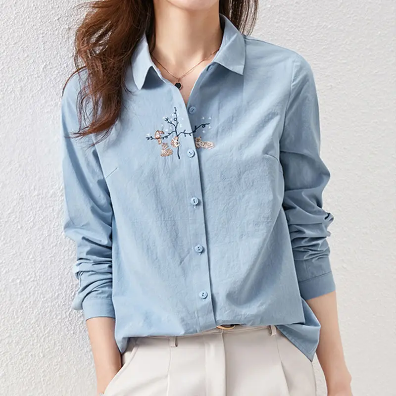 White Shirt for Women 2023 Spring Autumn New Style Embroidered Long-sleeved Fashion Women's Clothing Trend Wear to Work Female
White Shirt for Women 2023 Spring Autumn New Style Embroidered Long-sleeved Fashion Women's Clothing Trend Wear to Work Female