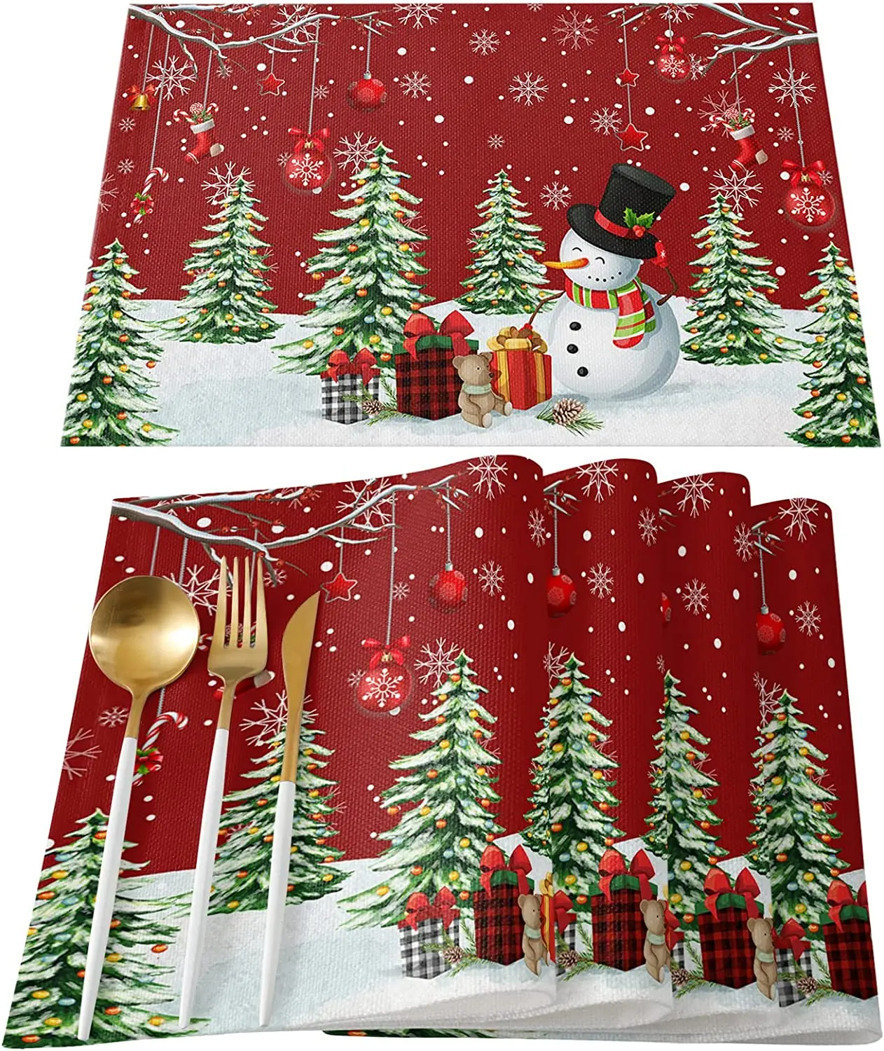 Christmas Red Placemats Set of 4 Snowman Gift Christmas Tree Placemats for Dining Table Place Mats for Kitchen Table Dining
Christmas Red Placemats Set of 4 Snowman Gift Christmas Tree Placemats for Dining Table Place Mats for Kitchen Table Dining