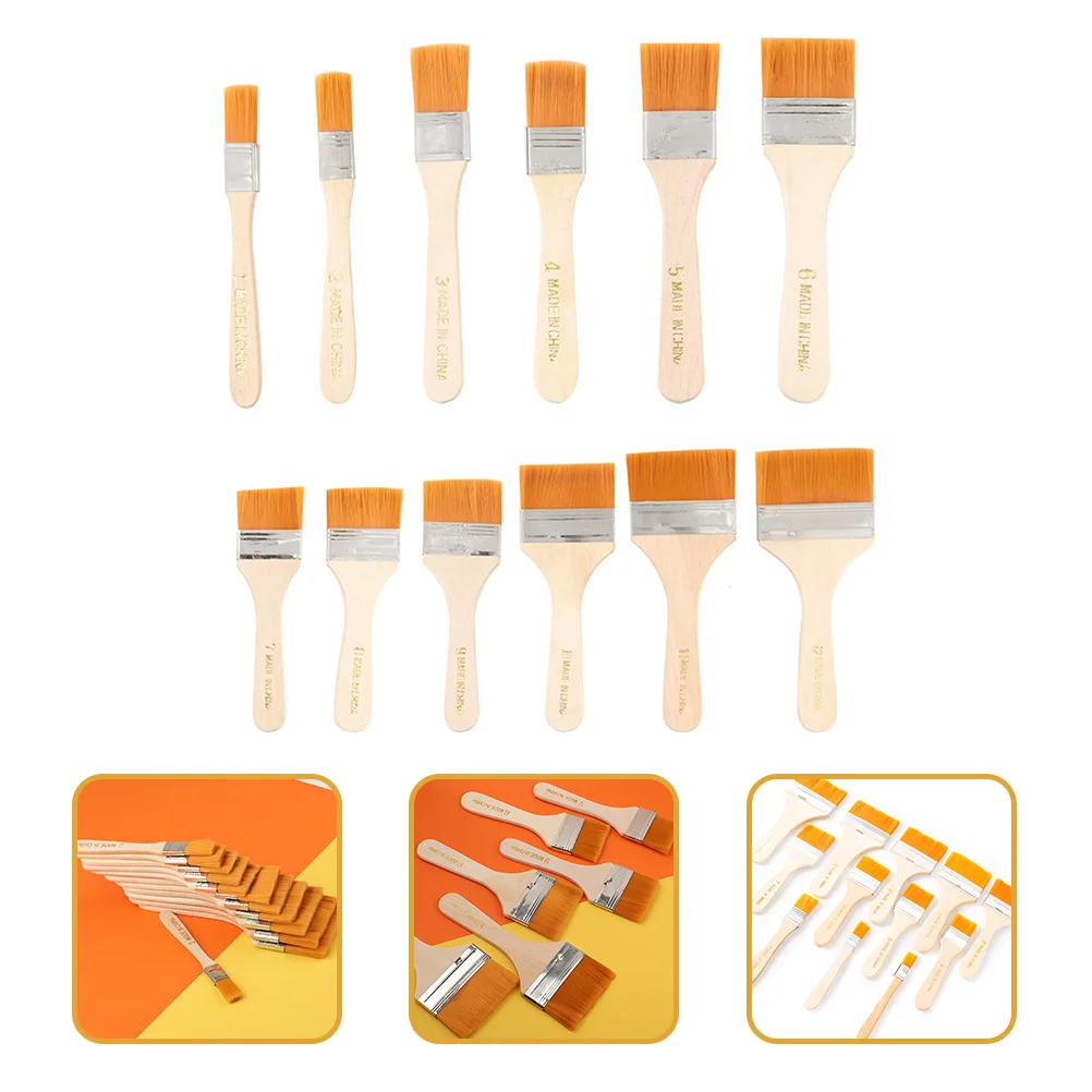 12pcs Nylon Brush Creative Durable Flat Brushes Nylon Brush for Watercolor Oil Painting
12pcs Nylon Brush Creative Durable Flat Brushes Nylon Brush for Watercolor Oil Painting