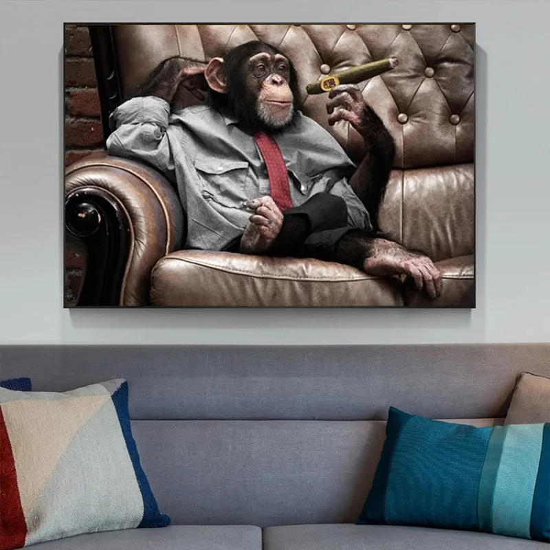 Monkey Sitting On The Sofa Smoking A Cigar Canvas Painting Animal Mural Poster And Prints Wall Art Picture For Living Room Decor
Monkey Sitting On The Sofa Smoking A Cigar Canvas Painting Animal Mural Poster And Prints Wall Art Picture For Living Room Decor