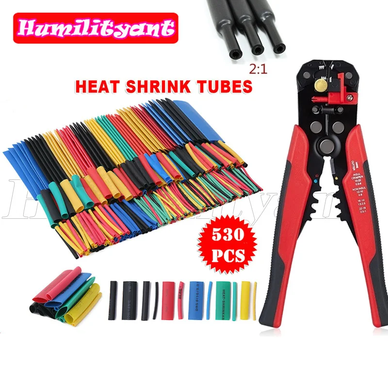 530PCS Heat Shrink Tubing Insulation Shrinkable Tube Insulated Sleeving Tubing With 1PC Wire stripper
530PCS Heat Shrink Tubing Insulation Shrinkable Tube Insulated Sleeving Tubing With 1PC Wire stripper