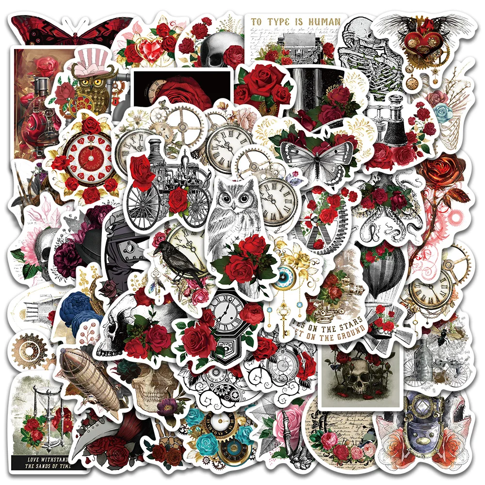 10/50Pcs Steampunk Style Dark Rose Stickers PVC Graffiti Decals For Laptop Luggage Motorcycle Helmet Scrapbook Phone Stickers
10/50Pcs Steampunk Style Dark Rose Stickers PVC Graffiti Decals For Laptop Luggage Motorcycle Helmet Scrapbook Phone Stickers
