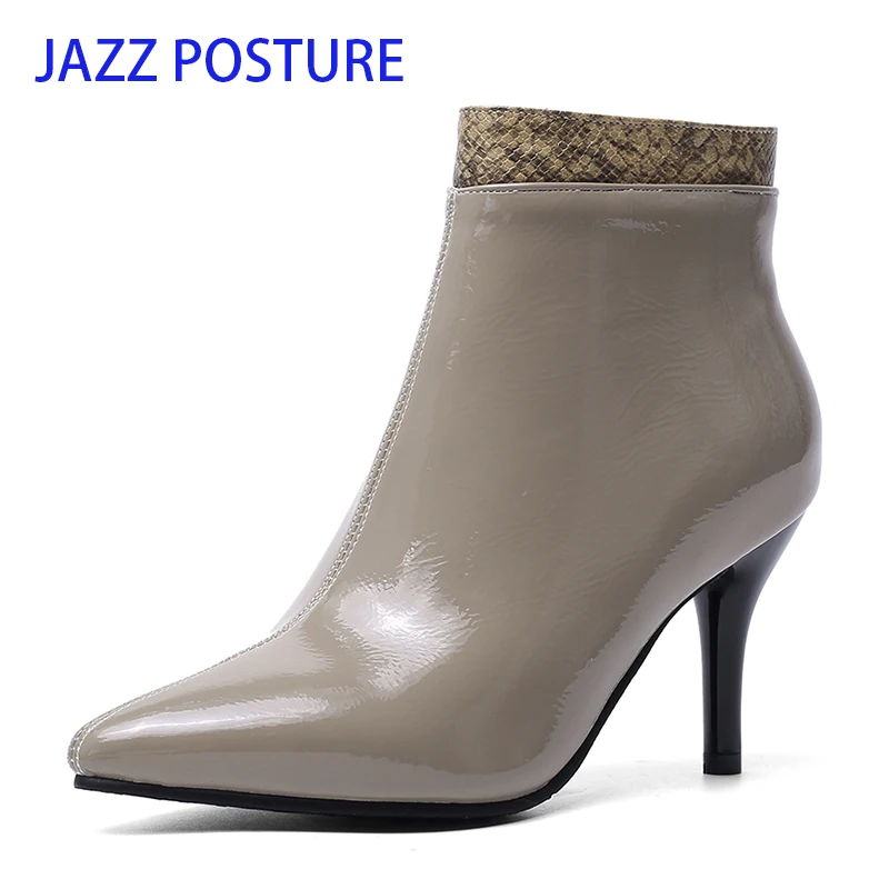 Fashion Patent leather PU Pointed Toe High Heel Boots Shoes Woman Zipper Ankle Boots Women Shoes Thin Heel Women Boots z320
Fashion Patent leather PU Pointed Toe High Heel Boots Shoes Woman Zipper Ankle Boots Women Shoes Thin Heel Women Boots z320