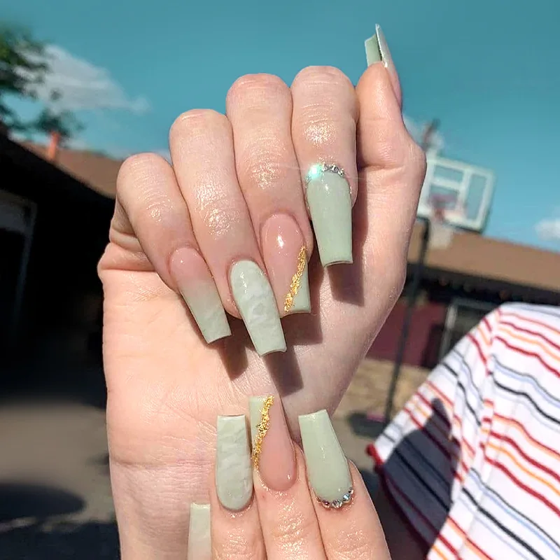 24pcs Green Matcha Detachable Long Ballerina False Nails With Design Wearable Fake Nails Full Cover Nail Tips
24pcs Green Matcha Detachable Long Ballerina False Nails With Design Wearable Fake Nails Full Cover Nail Tips
