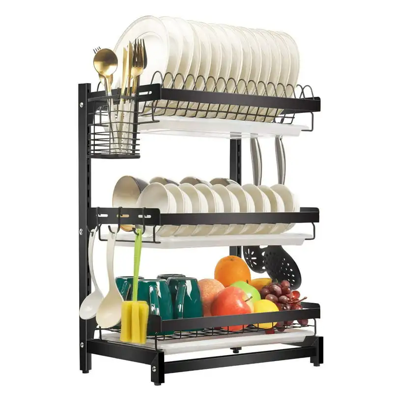 Fantastically Detachable Stainless Steel 3-Tier Dish Draining Rack with Drainboard, Utensil Holder & Magic Countertop Space-Savi
Fantastically Detachable Stainless Steel 3-Tier Dish Draining Rack with Drainboard, Utensil Holder & Magic Countertop Space-Savi
