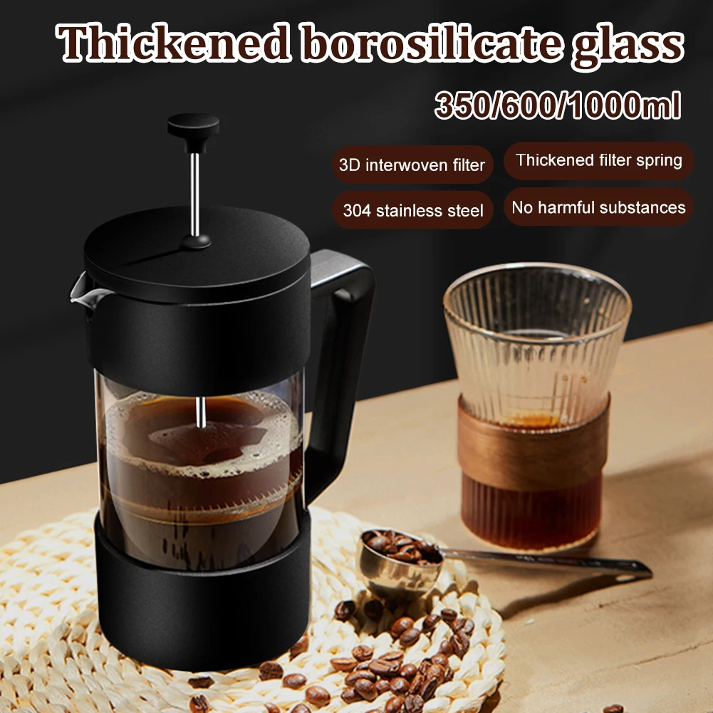 350ml/600ml/1000ML French Presses Coffee Pot Practical Coffee Maker Multifunctional Durable Coffee Kettle Teapot
350ml/600ml/1000ML French Presses Coffee Pot Practical Coffee Maker Multifunctional Durable Coffee Kettle Teapot