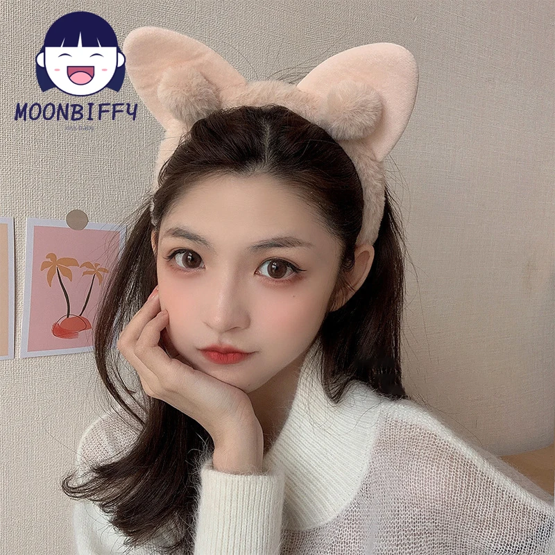 

New Cute Cat Ears Headband Women Wash Face Plush Hairpin Simple Super Cute Girl Heart Hair Accessories Hairband Headband