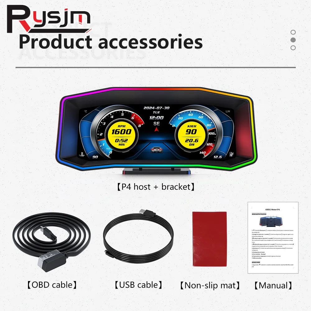 P4 HUD Автомобильный проекционный дисплей OBD2 GPS Двойная система Цифровой спидометр Измеритель наклона Турбина Давление масла Температура выхлопных газов Сигнализация об/мин 
P4 HUD Автомобильный проекционный дисплей OBD2 GPS Двойная система Цифровой спидометр Измеритель наклона Турбина Давление масла Температура выхлопных газов Сигнализация об/мин