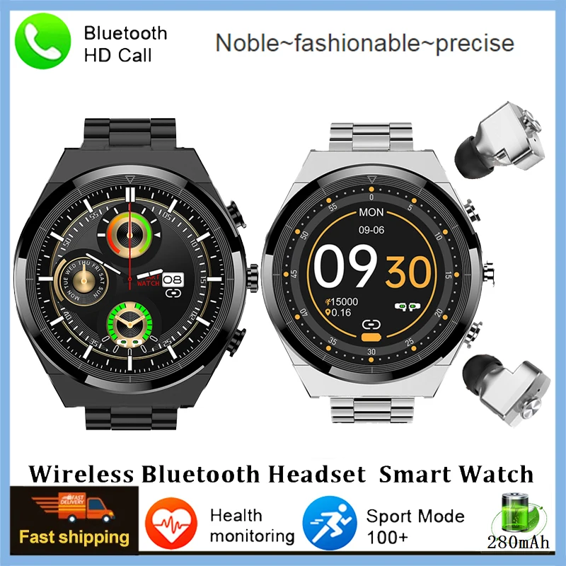 Fitness Music Men's Smart Watch 2/1TWS Wireless Earphone Music Playback BT Call Heart Rate Waterproof Outdoor Sports Smart Watch
Fitness Music Men's Smart Watch 2/1TWS Wireless Earphone Music Playback BT Call Heart Rate Waterproof Outdoor Sports Smart Watch