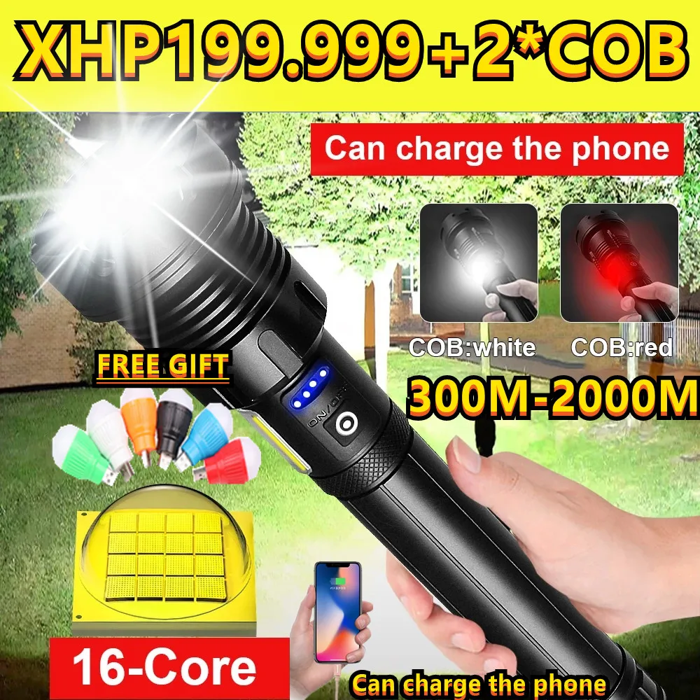 New 120W XHP199 High Power Led Flashlights Rechargeable LED Torch Light Tactical Powerful Flashlight 18650 Lantern For Hunting
New 120W XHP199 High Power Led Flashlights Rechargeable LED Torch Light Tactical Powerful Flashlight 18650 Lantern For Hunting