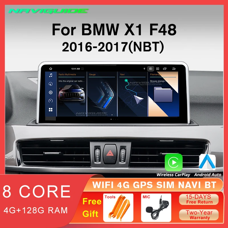 NAVIGUIDE 10.25" Car Radio For BMW X1 F48 2016-2017 NBT System 1280*480P Carplay Auto GPS Navigation Multimedia Player Bluetooth
NAVIGUIDE 10.25" Car Radio For BMW X1 F48 2016-2017 NBT System 1280*480P Carplay Auto GPS Navigation Multimedia Player Bluetooth